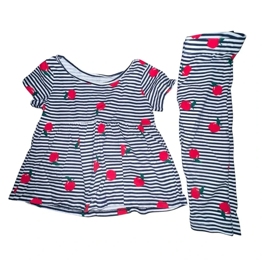The Children's Place Toddler Girls Set Of 3 Outfits Sets Apples 18-24M Leggings - Picture 3 of 7